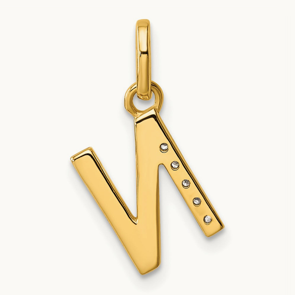 Twisted Diamond Charm — 14K Yellow Gold, N