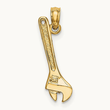 3-D Adjustable Wrench Charm, 14K
