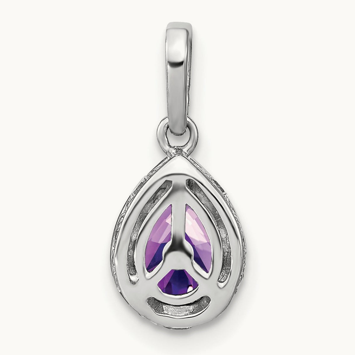 Pear Amethyst and Diamond Pendant — photo set