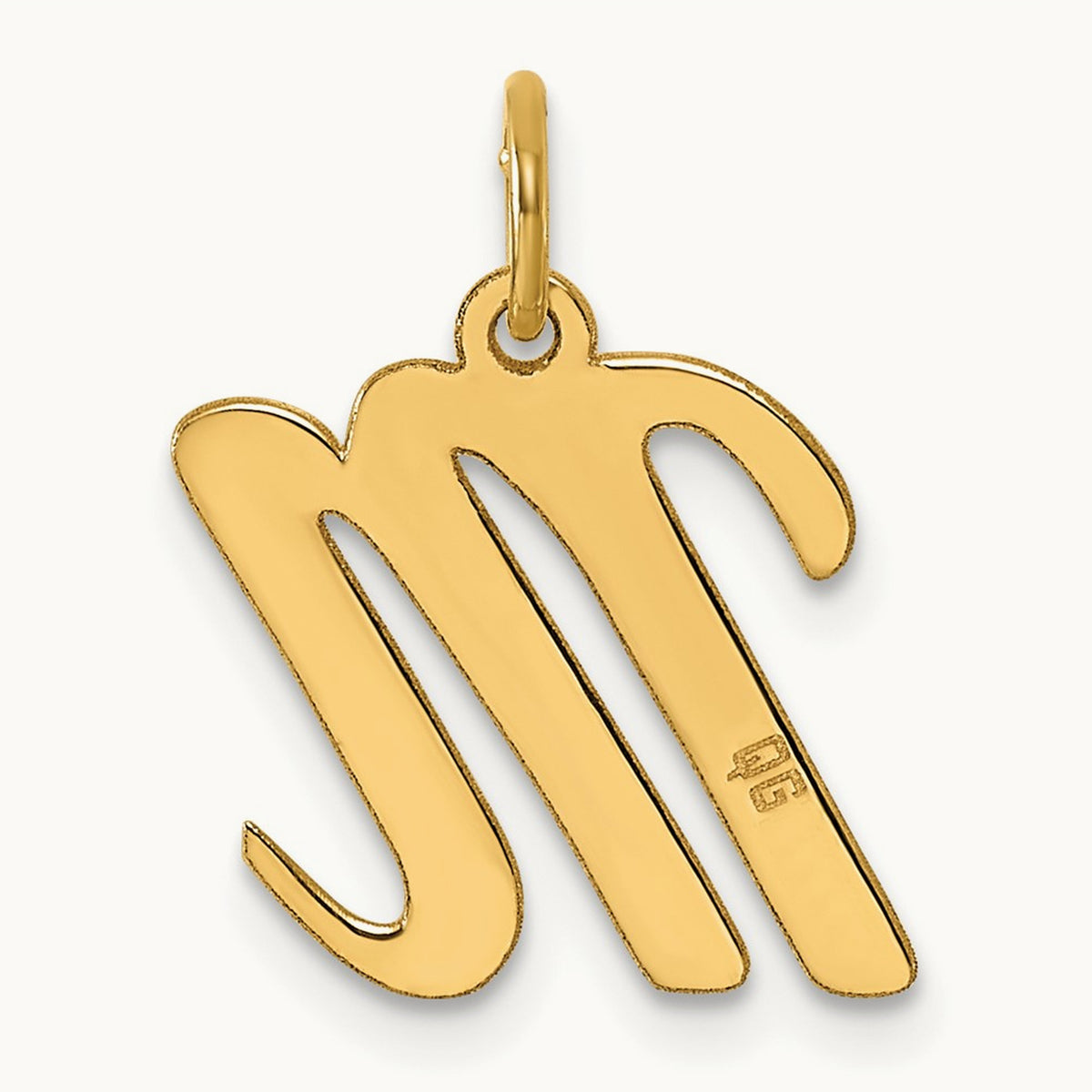 Medium Script Initial Charm — 14K Yellow Gold, M