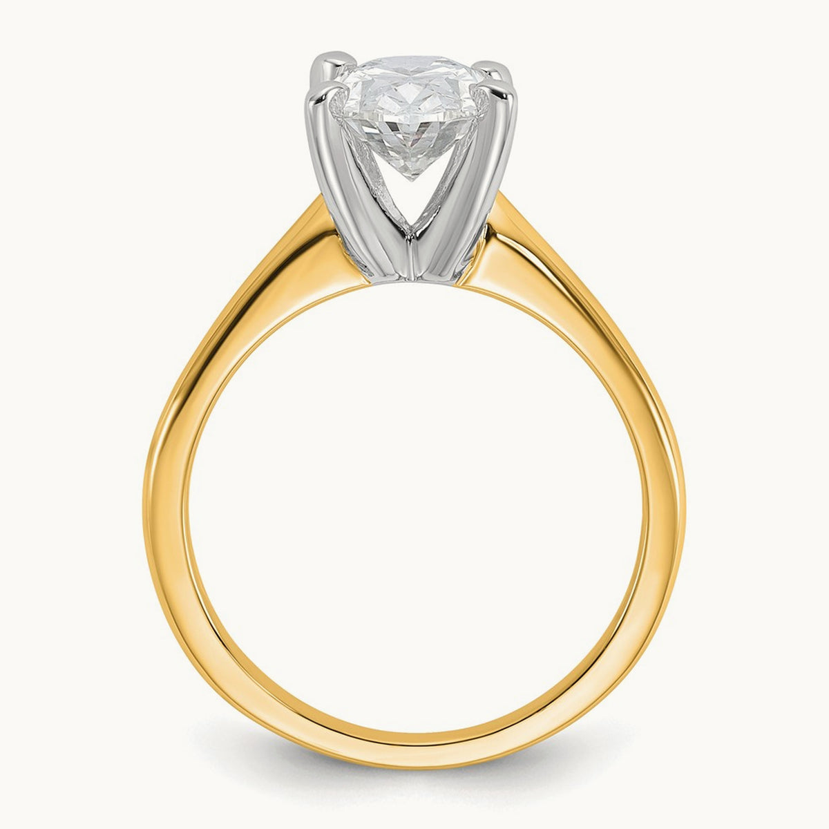 Oval Solitaire Engagement Ring, 0.50-5.00 ct tw Lab-Grown Diamond — 1 3/4 ct, 14K Two-Tone