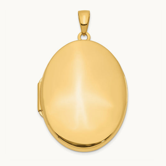 Oval Locket Pendant — 14K Yellow Gold, 34mm