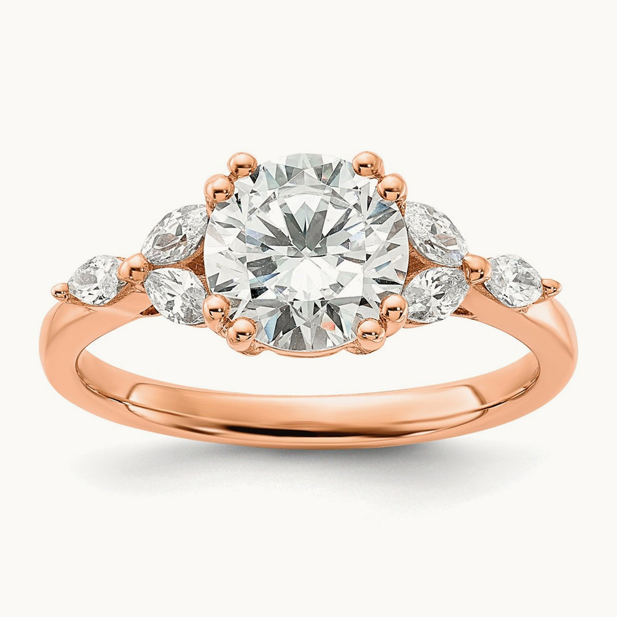 1 1/2ct Round Semi-Mount Engagement Dia Ring, 14K Rose Gold