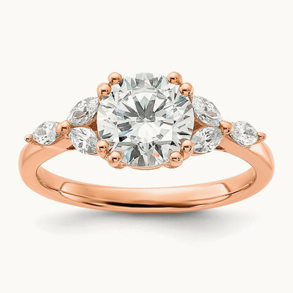 1 1/2ct Round Semi-Mount Engagement Dia Ring, 14K Rose Gold