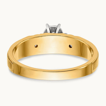 AA Quality Trio Complete Engagement Ring, 14K