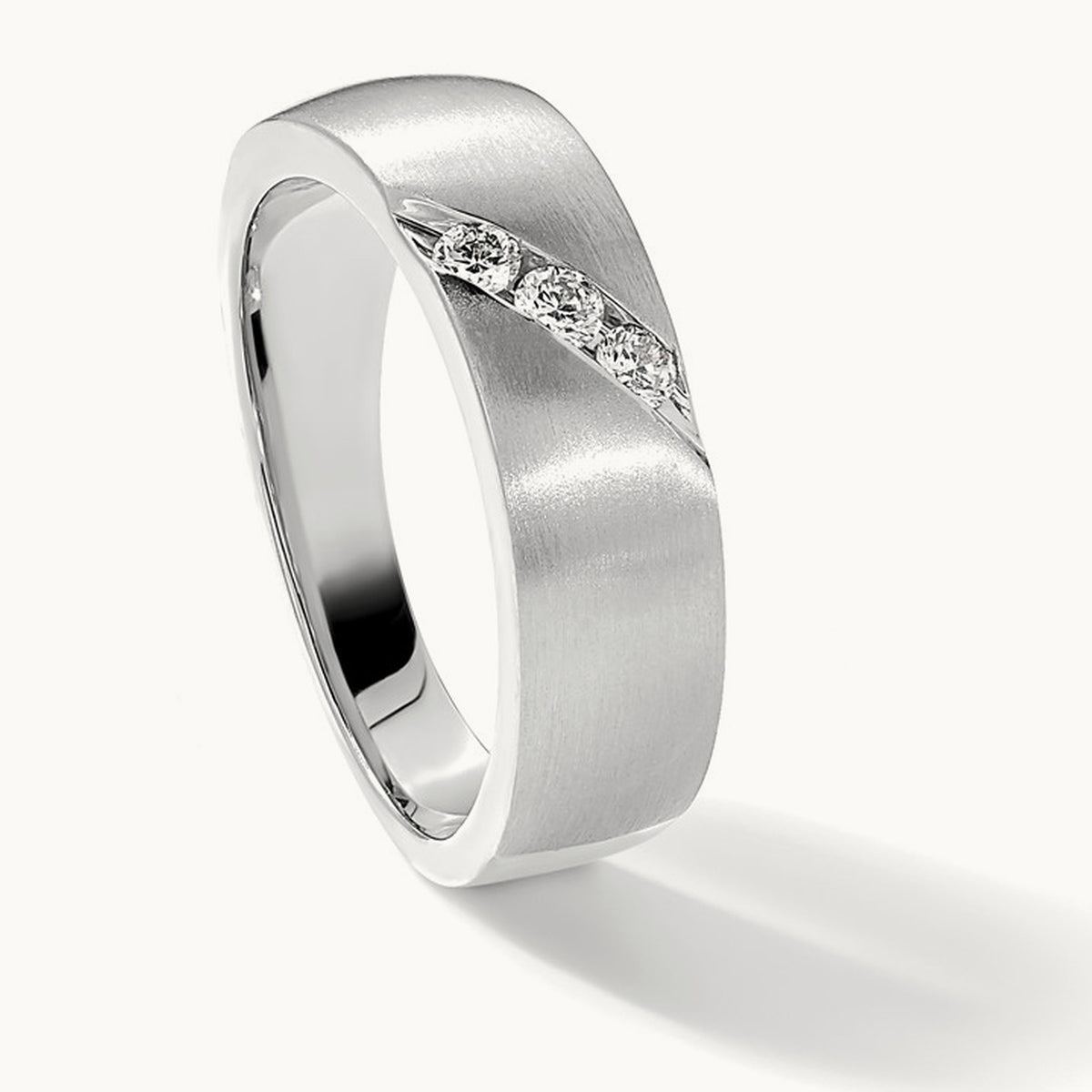 Diamond Men's Band, 14K White Gold