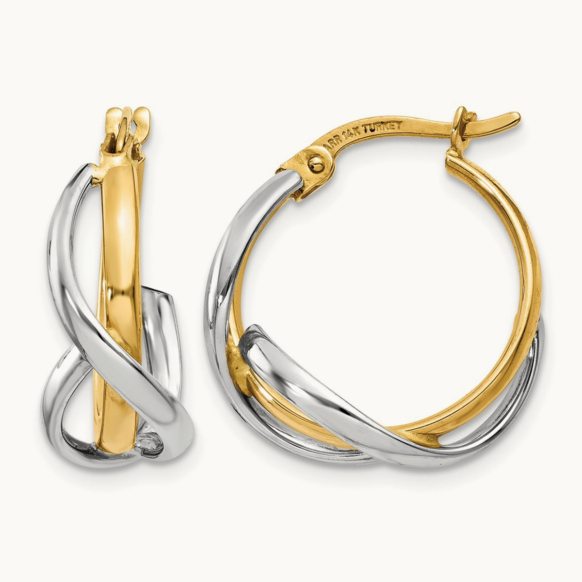 Polished Twisted Hoop Earrings — 20mm