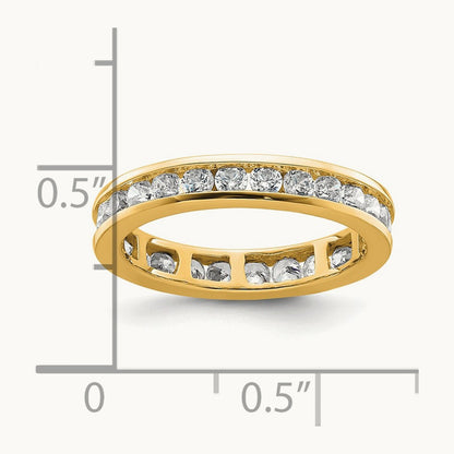 Polished Channel Set Diamond Eternity Band, 1.00 ct tw — 14K Yellow Gold