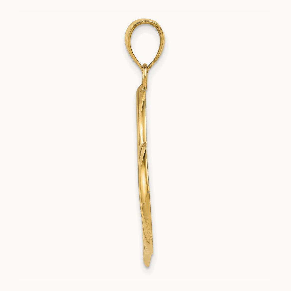 Polished Dangling Heart Pendant — 38mm