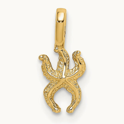 Mini Starfish with Fixed Bail Charm, 14K
