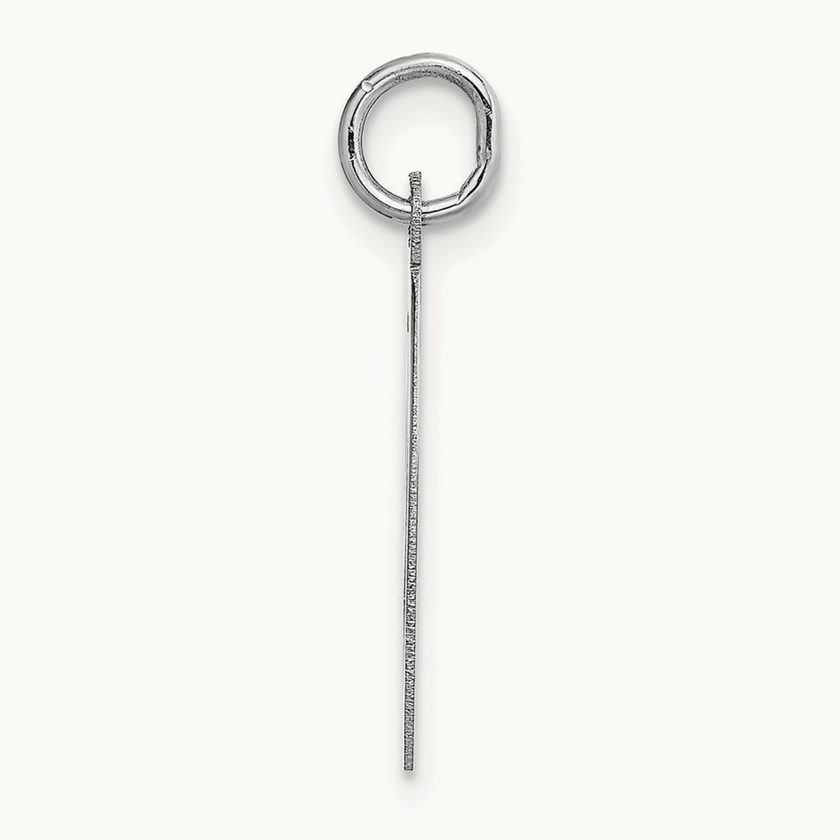 Large Script Initial Charm — 14K White Gold, O