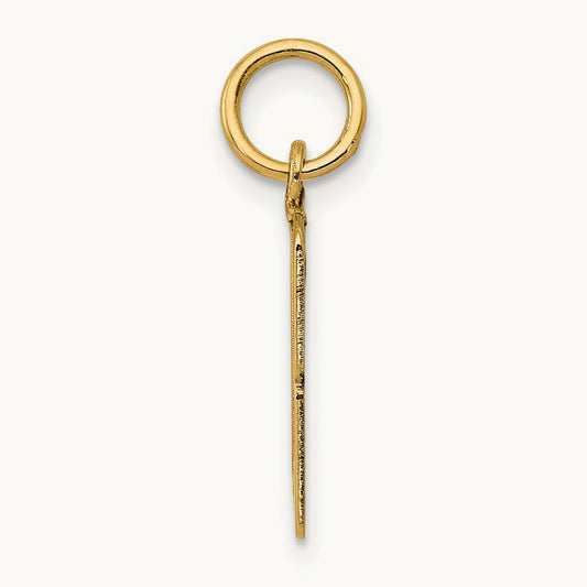 Small Elongated Number 13 Charm, 14K
