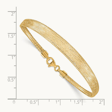Stretch Mesh Graduated Bracelet, 14K
