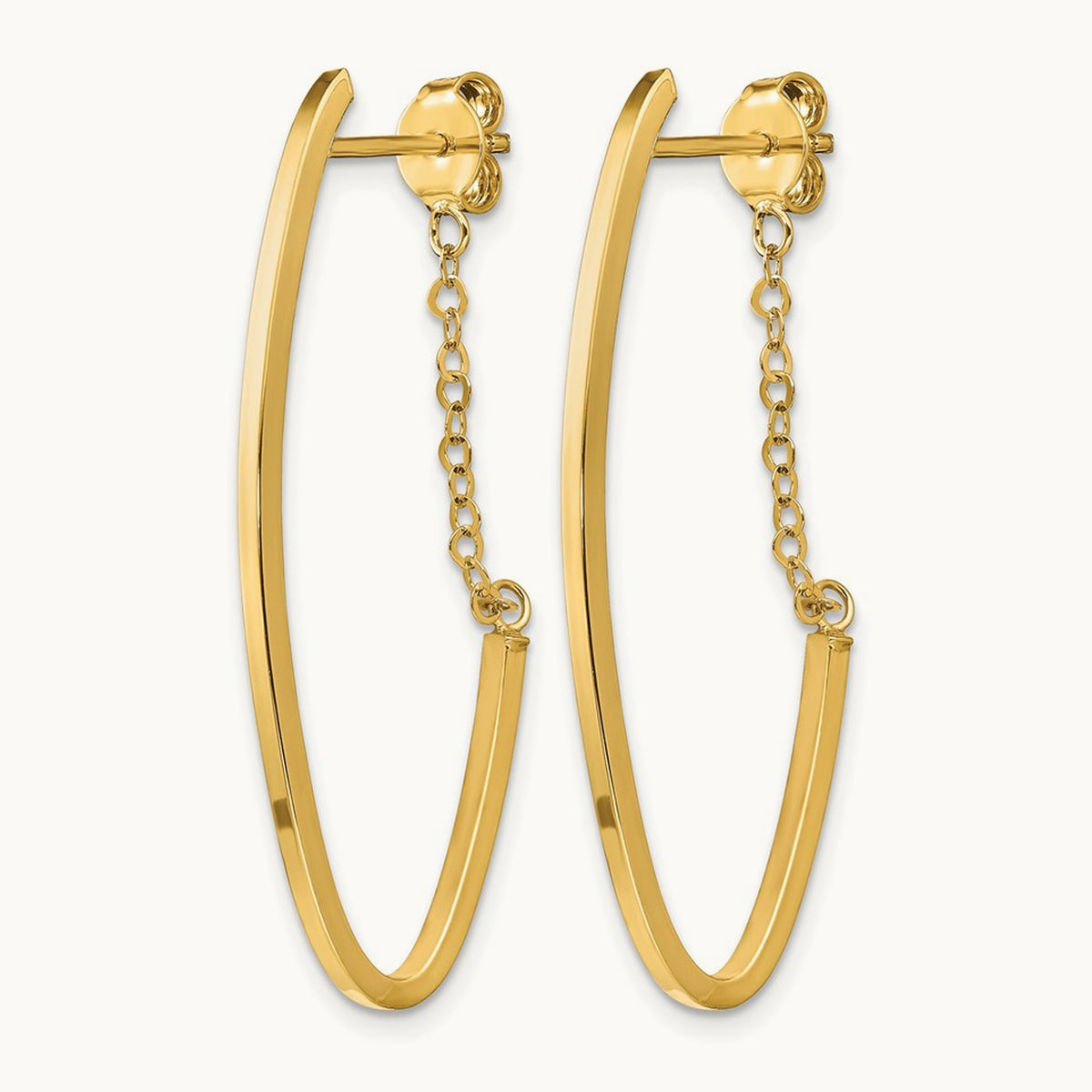 Polished Hoop Earrings, 14K — Leslie's