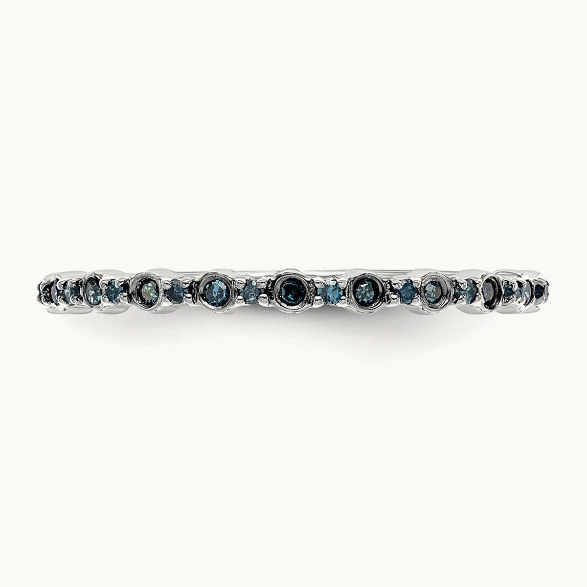 Blue Diamond Band, 14K White Gold