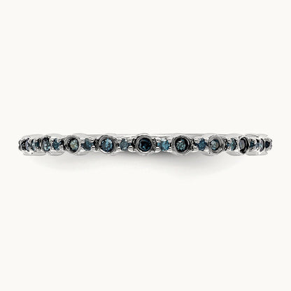 Blue Diamond Band, 14K White Gold