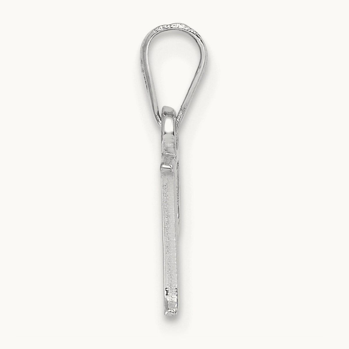 Polished Block Initial Pendant — 14K White Gold, P