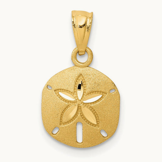 Satin Diamond-cut Sand Dollar Pendant — 18mm