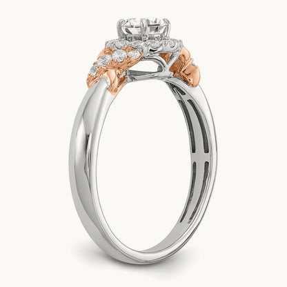 And Rose Gold Semi-Mount Engagement Ring, 0.25 ct tw