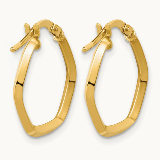 Polished Geometric Hoop Earrings — Leslie's — 18mm