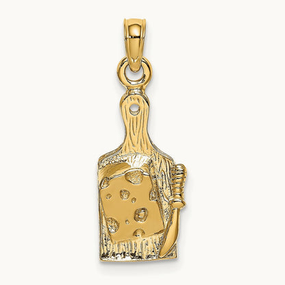 Cheese Board w/ Knife Charm, 14K