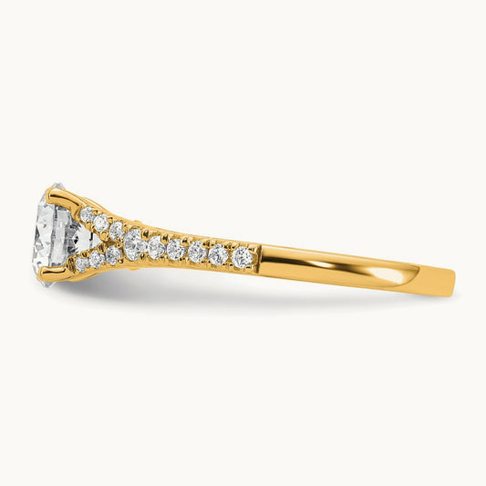 Round Engagement Ring, 1.25-3.00 ct tw Lab-Grown Diamond — 1 1/4 ct, 14K Yellow Gold