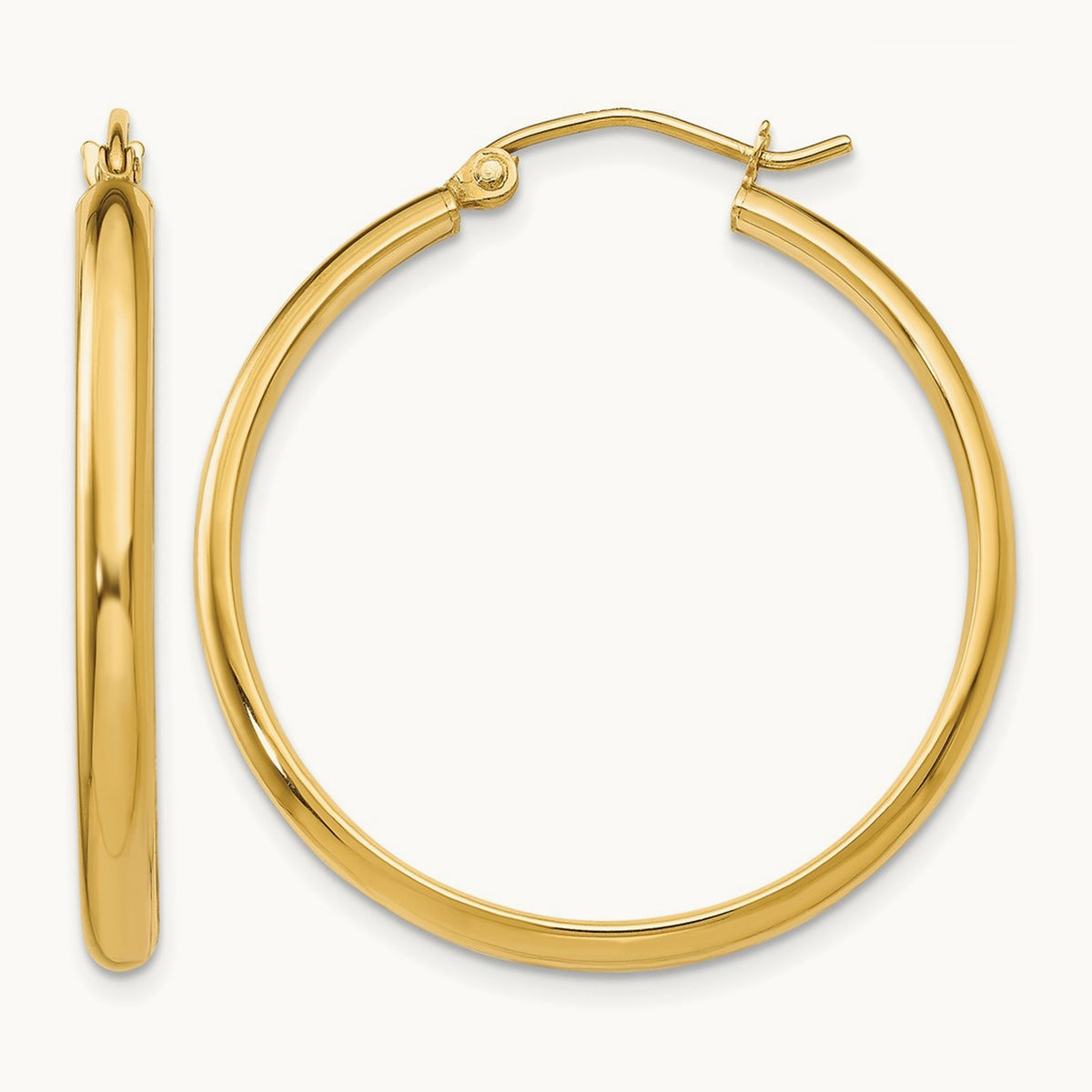 Polished Hoop Earring, 14K