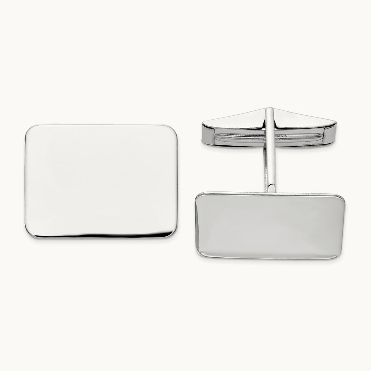 WG Men's Rectangular Cuff Links, 14K
