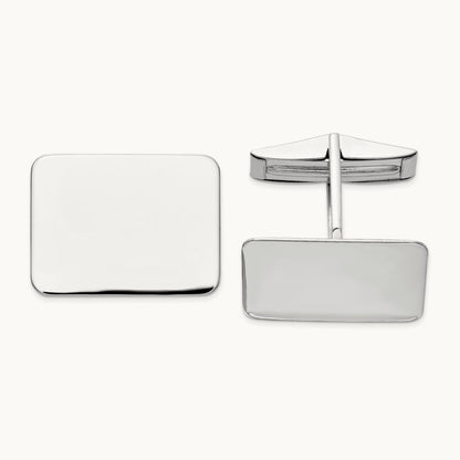 WG Men's Rectangular Cuff Links, 14K