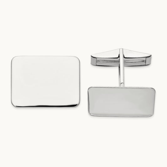 WG Men's Rectangular Cuff Links, 14K