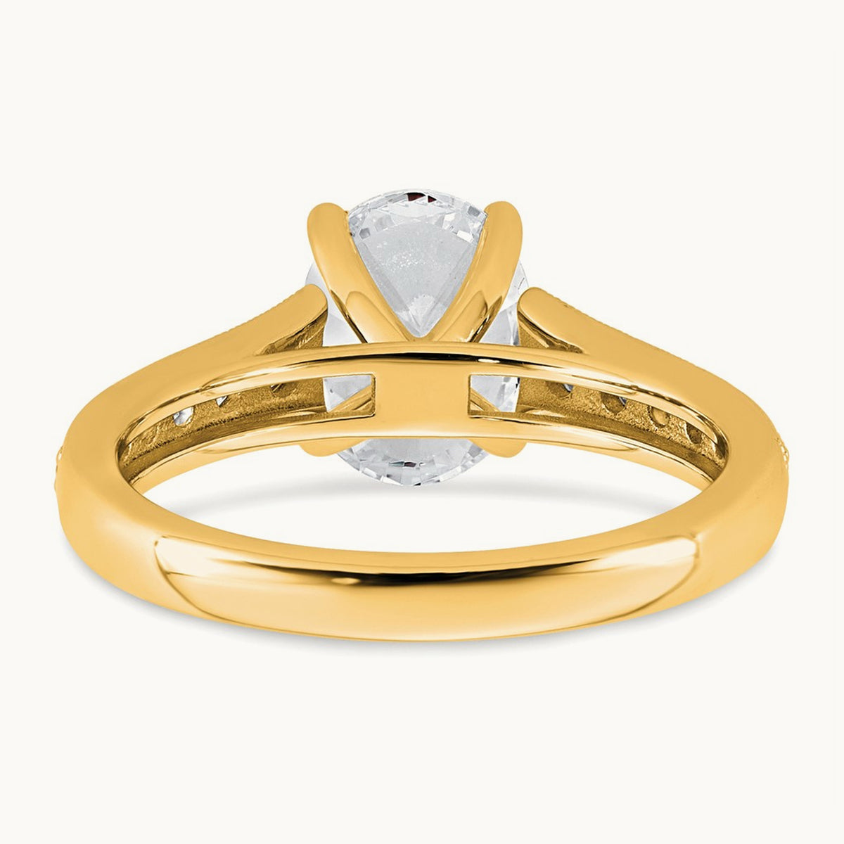Oval Engagement Ring, 1.75 ct tw Lab-Grown Diamond — 14K Yellow Gold