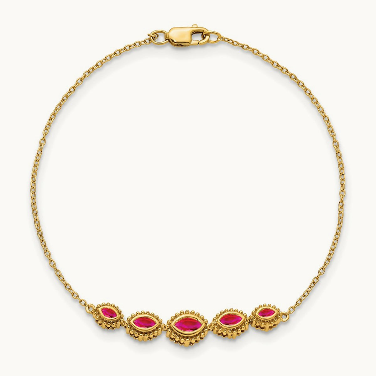 Marquise Ruby Bracelet, 14K