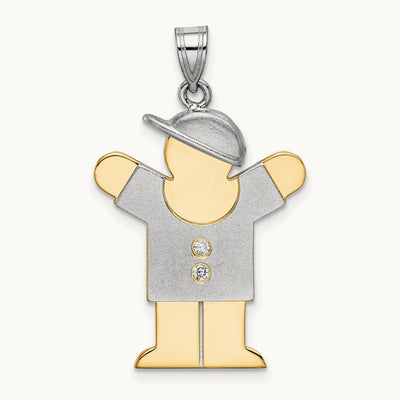 AA Diamond Kid Pendant, 14K Two-tone