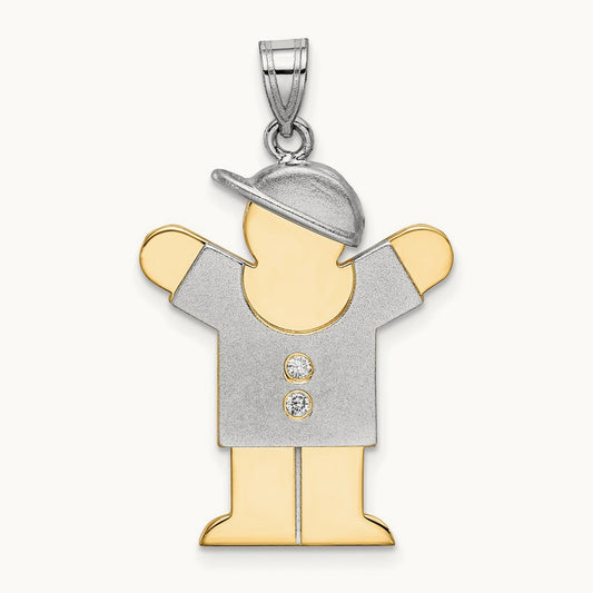 AA Diamond Kid Pendant, 14K Two-tone