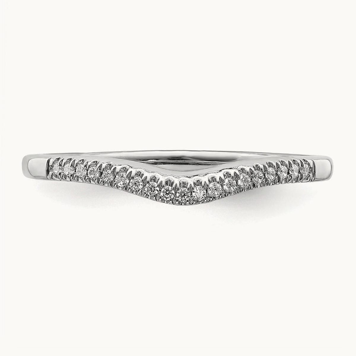 Diamond Contoured Wedding Band, 14K Rose Gold