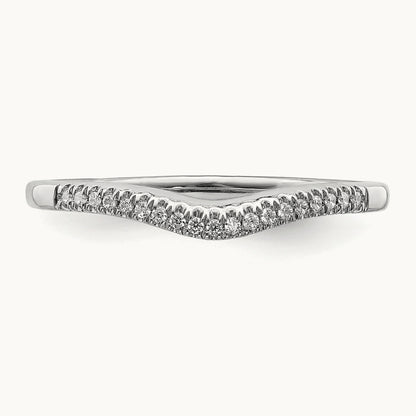 Diamond Contoured Wedding Band, 14K Rose Gold