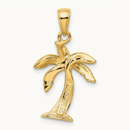 Palm Tree Pendant — 14K Yellow Gold