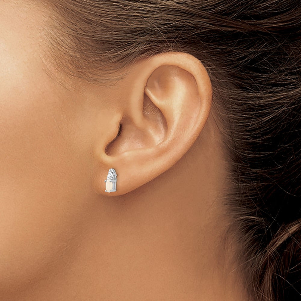 Opal and Diamond Post Earrings — photo set