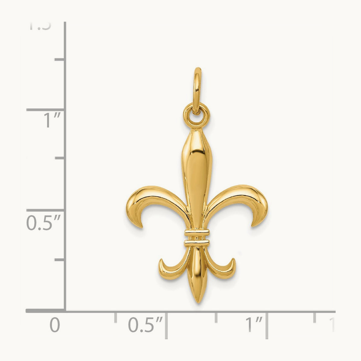 Hollow Fleur De Lis Charm — 14K Yellow Gold