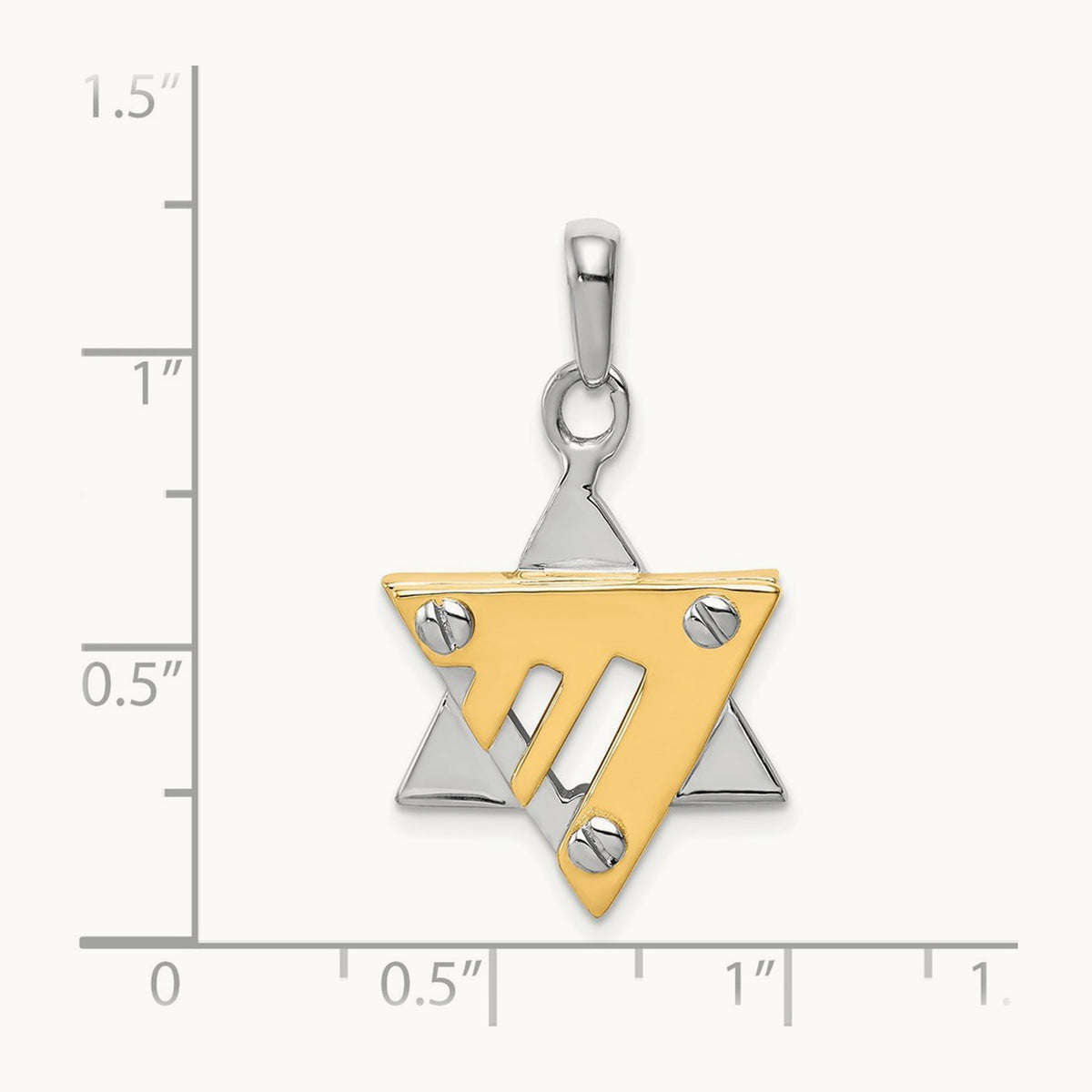Star of David Pendant, 14K Two-tone
