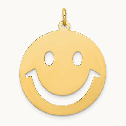 Smiley Face Charm, 14K