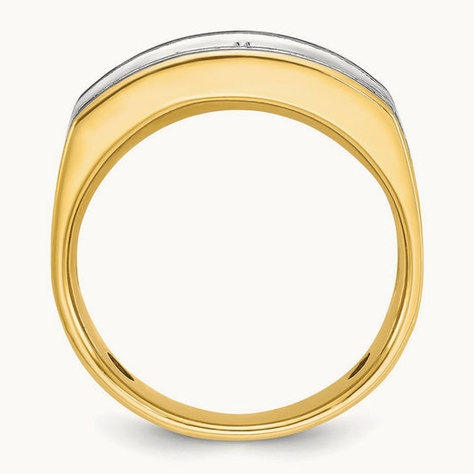 With Blk RH 5 Stone Men's Ring, 1.00 ct tw Lab-Grown Diamond