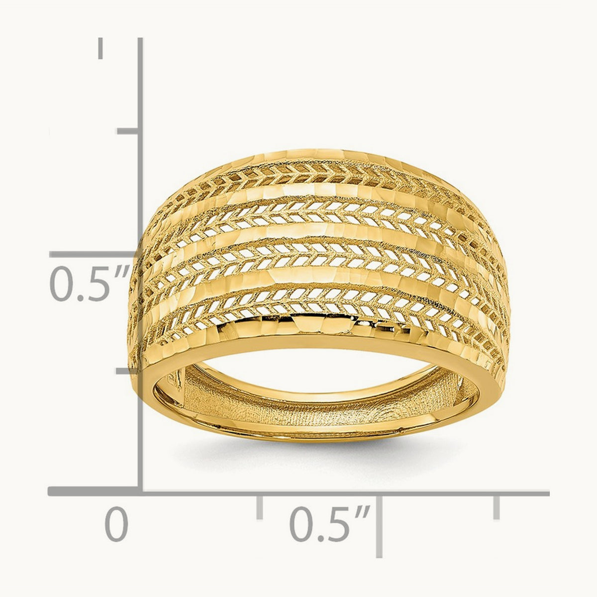 Polished Fancy Ring, 14K