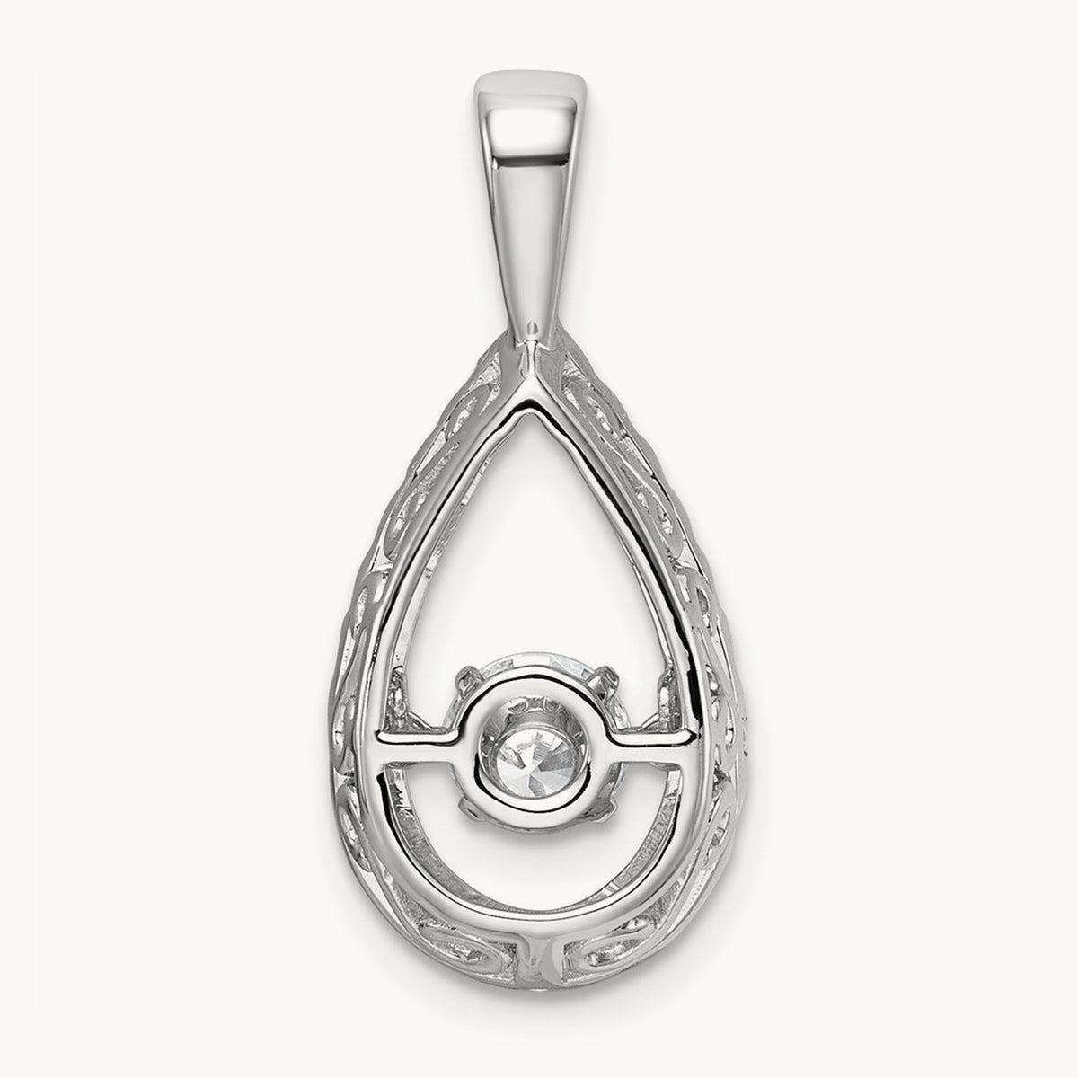 Teardrop Pendant, 0.75 ct tw Lab-Grown Diamond — 14K White Gold