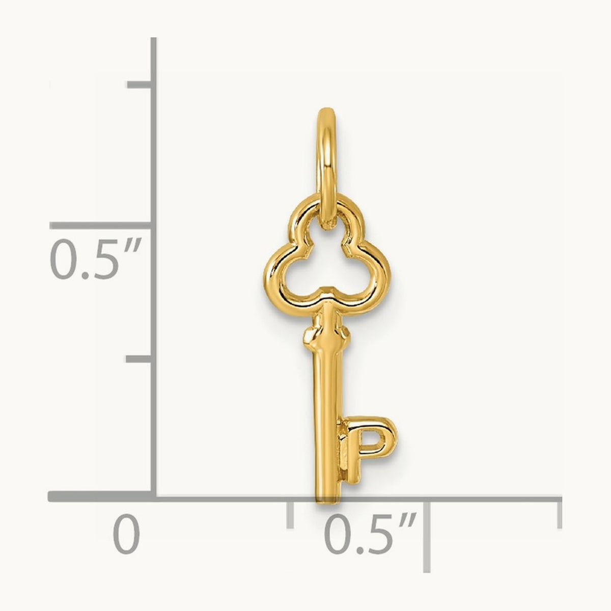 Key Initial Charm — 14K Yellow Gold, P