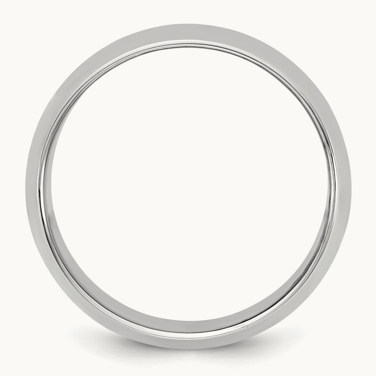 Half Round Band — 10K White Gold