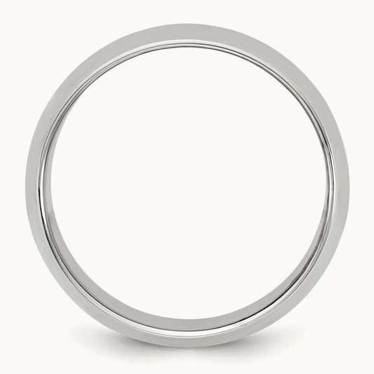 Half Round Band — 10K White Gold