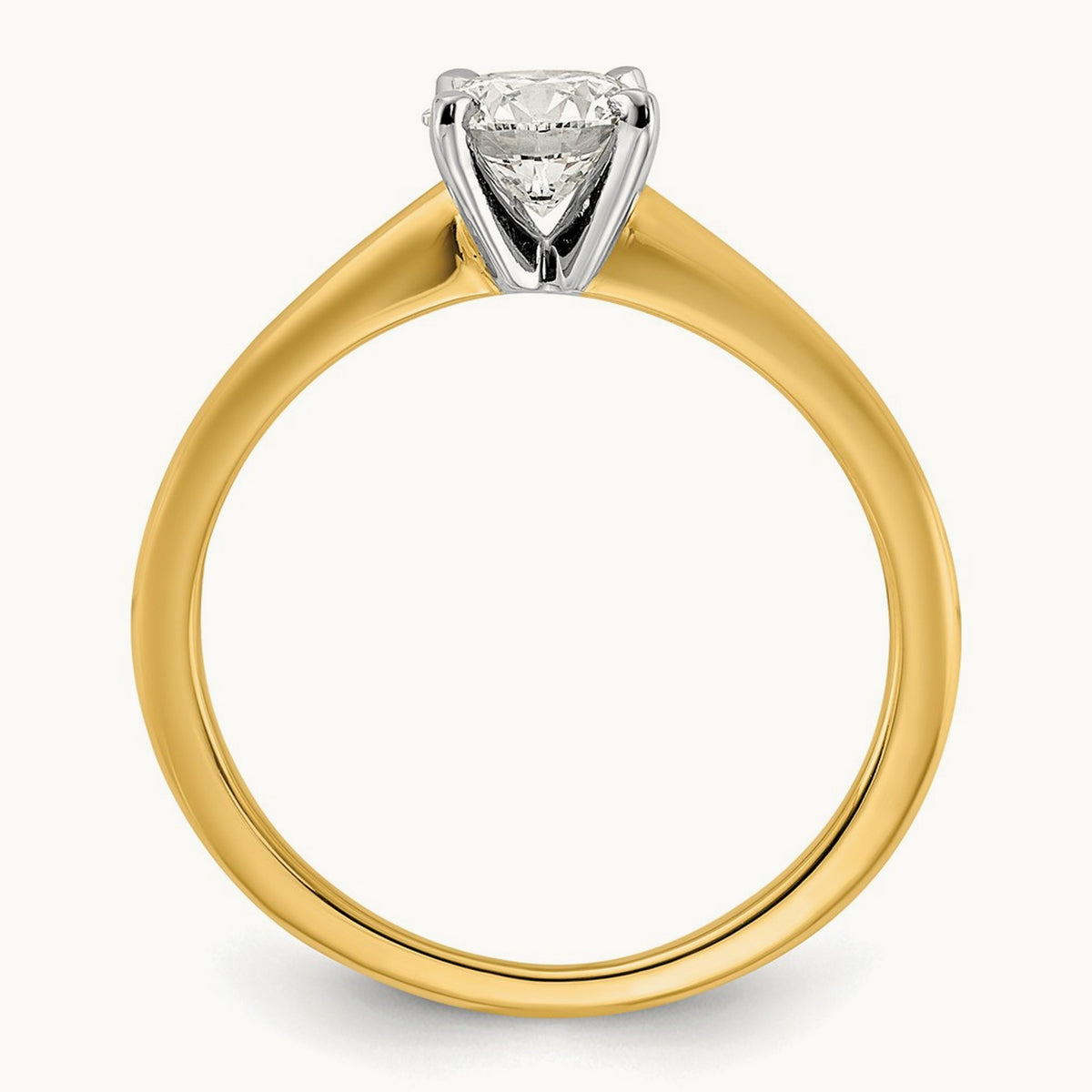 Round Solitaire Engagement Ring, 0.25-5.00 ct tw Lab-Grown Diamond — 3/4 ct, 14K Two-Tone