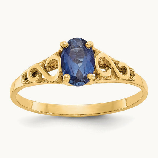 Madi K Synthetic Sapphire Spinel Ring, 14K