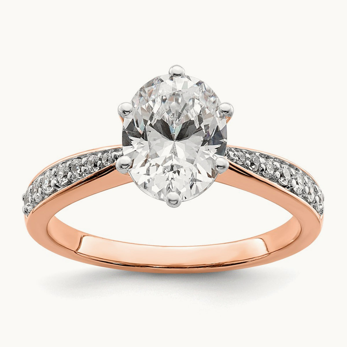 Oval Leaf Design Semi-Mount Ring — 1 1/2 ct, 7
